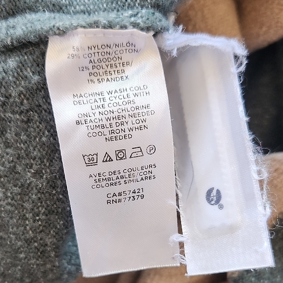 Ann Taylor Cream & Gray Bishop‑Sleeve Turtleneck Sweater Dress – Size L - Picture 10 of 10